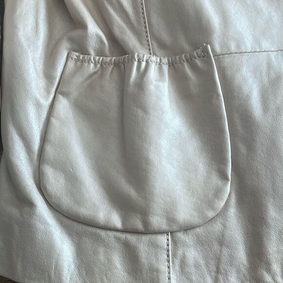 DIALOGUE LIGHT CREAM LEATHER JACKET. NEW WITHOUT TAGS - Picture 7 of 7